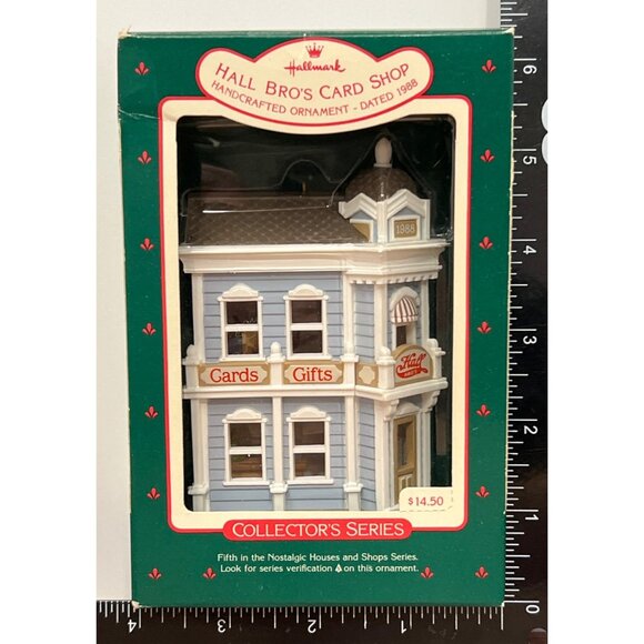 NIP 1988 HALLMARK KEEPSAKE ORNAMENT HALL BROS CARD SHOP QX401-4 - Picture 1 of 7